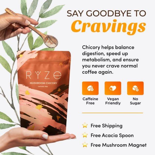 mushroom coffee, chicory coffee, coffee alternative, functional coffee, herbal coffee, caffeine free coffee, product launch, free shipping, lifestyle, fresh, warm, orange, green